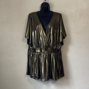 Torrid Metallic Gold Blouse